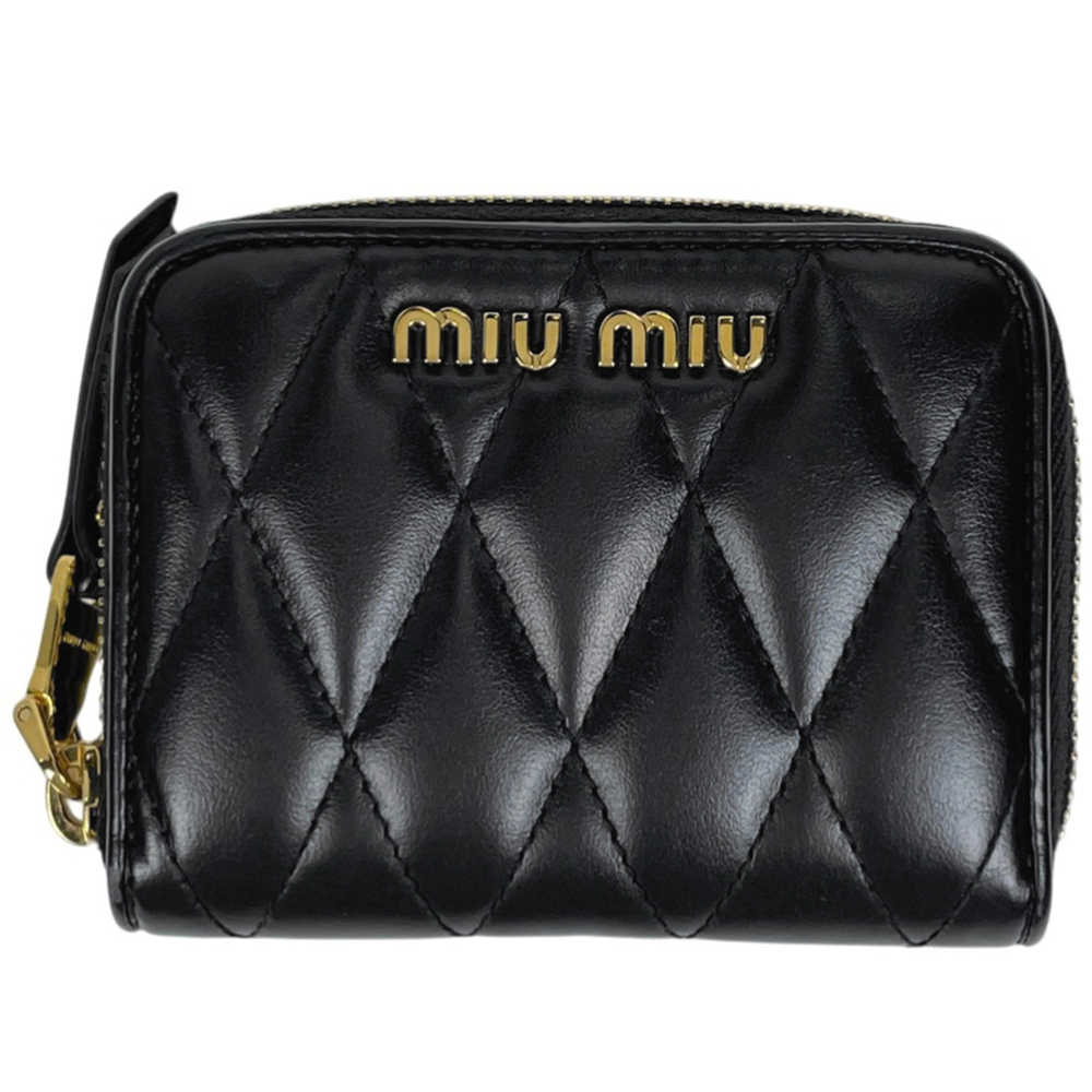 Miu Miu Miu Logo Wallet/Coin Purse, Card Case/Business Holder, Round Zipper L...